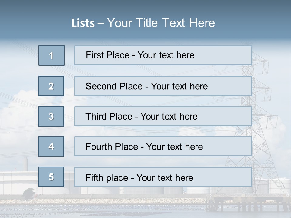 A Power Line With Power Lines In The Background PowerPoint Template