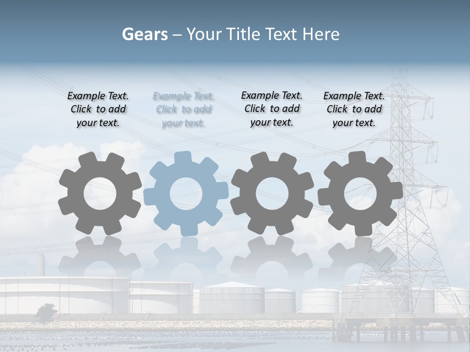 A Power Line With Power Lines In The Background PowerPoint Template