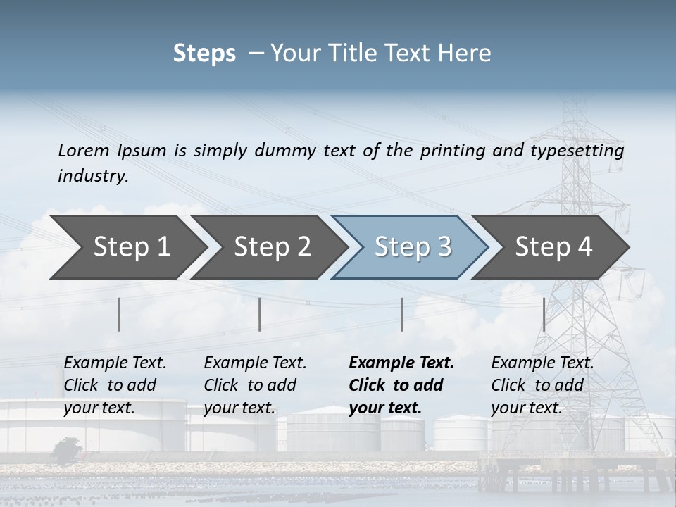 A Power Line With Power Lines In The Background PowerPoint Template