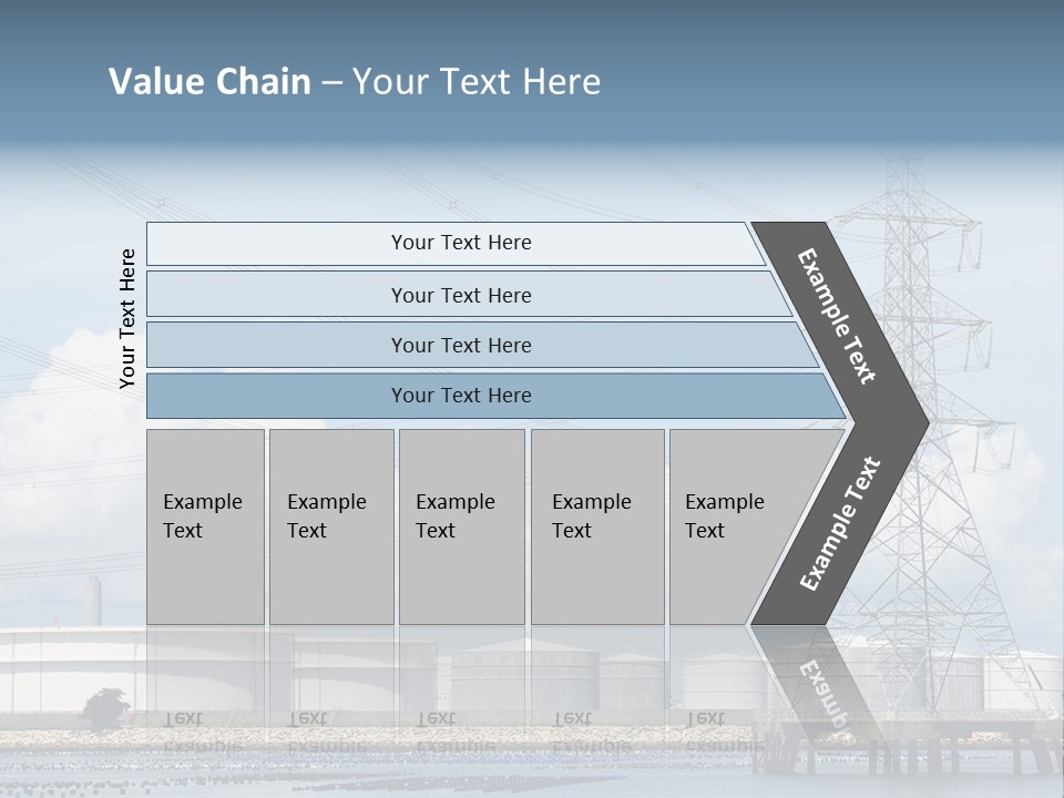 A Power Line With Power Lines In The Background PowerPoint Template