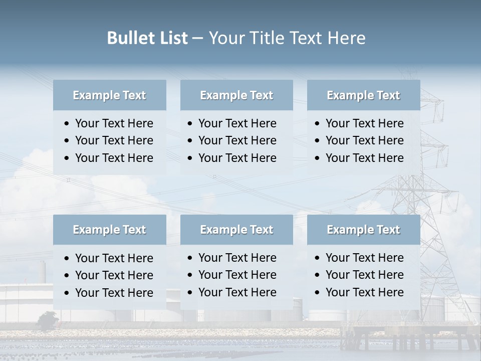 A Power Line With Power Lines In The Background PowerPoint Template