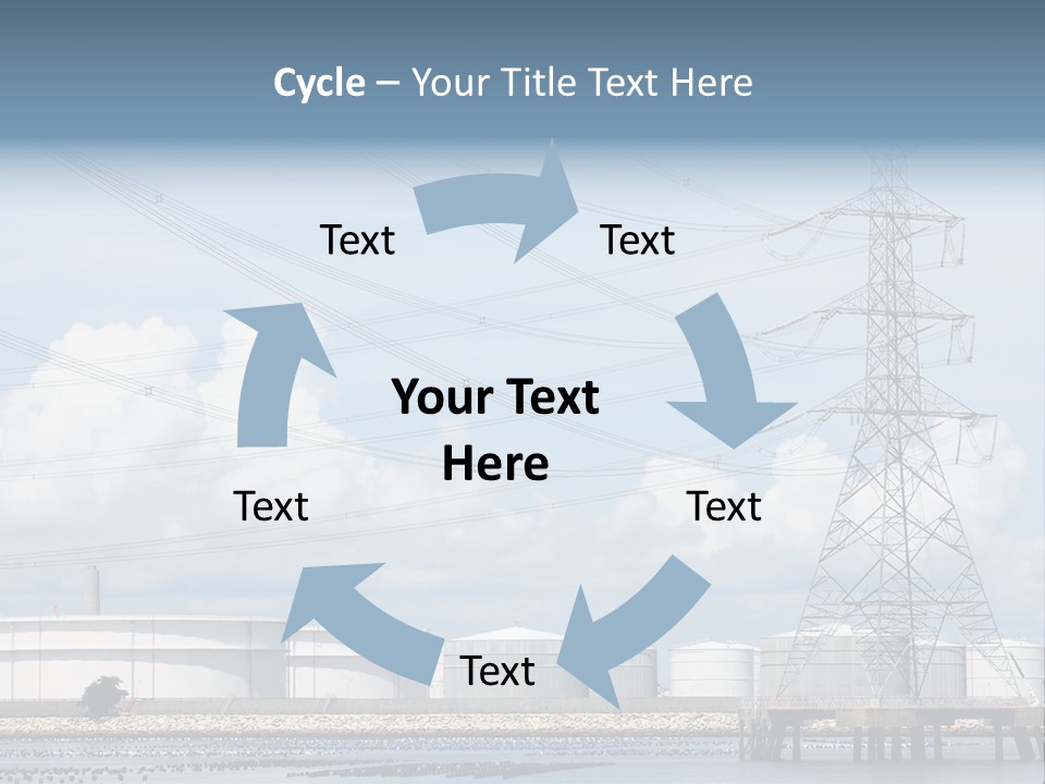 A Power Line With Power Lines In The Background PowerPoint Template