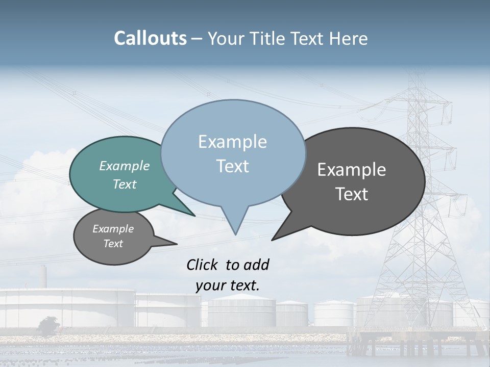 A Power Line With Power Lines In The Background PowerPoint Template
