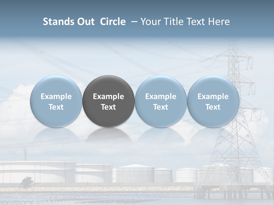 A Power Line With Power Lines In The Background PowerPoint Template