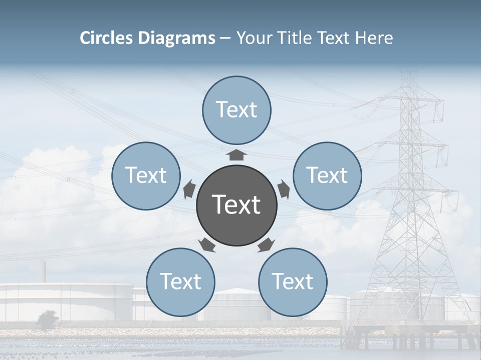 A Power Line With Power Lines In The Background PowerPoint Template