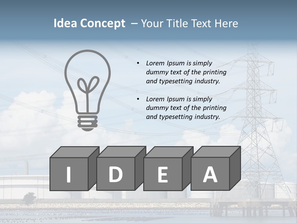 A Power Line With Power Lines In The Background PowerPoint Template