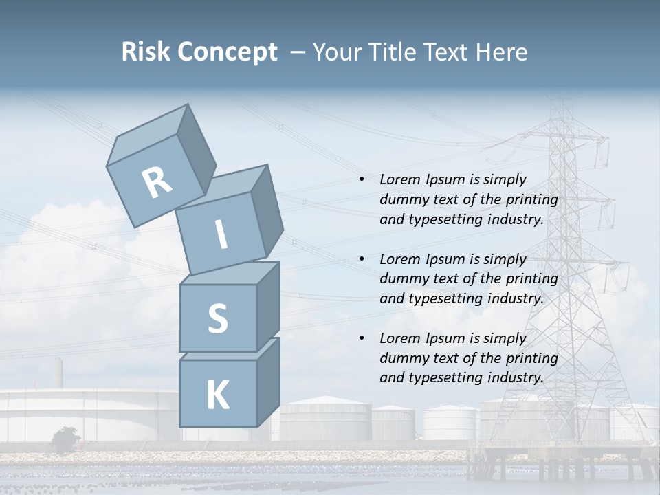 A Power Line With Power Lines In The Background PowerPoint Template