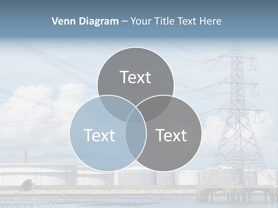 A Power Line With Power Lines In The Background PowerPoint Template