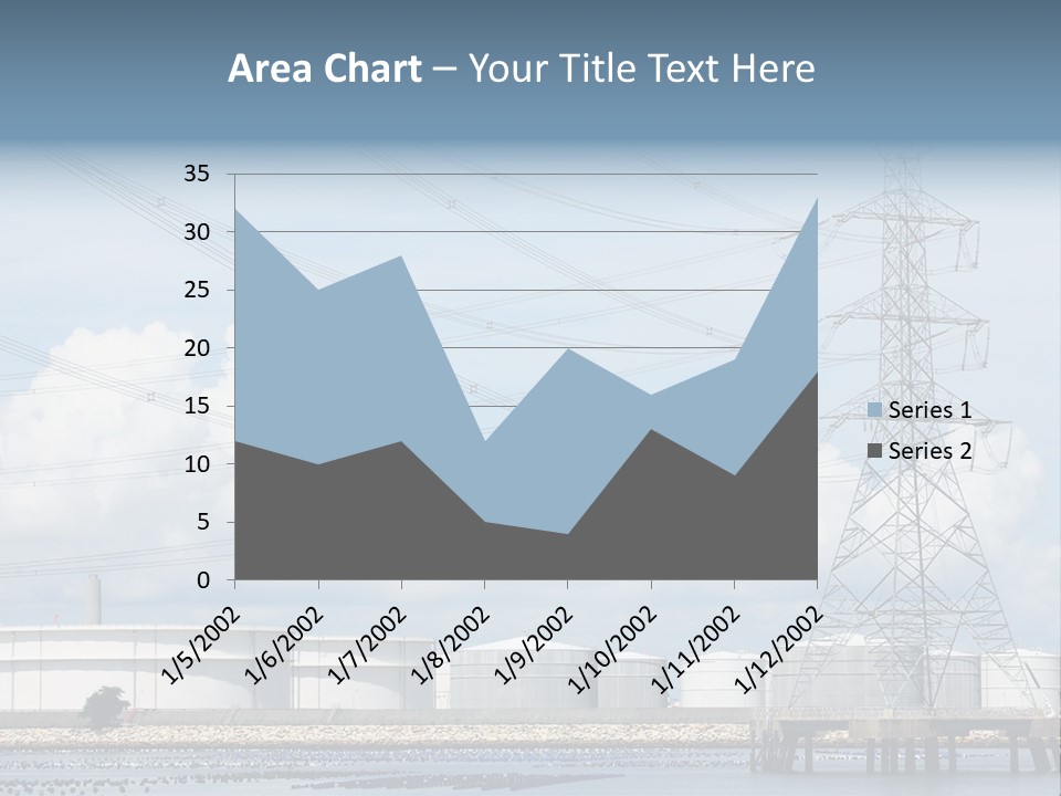 A Power Line With Power Lines In The Background PowerPoint Template