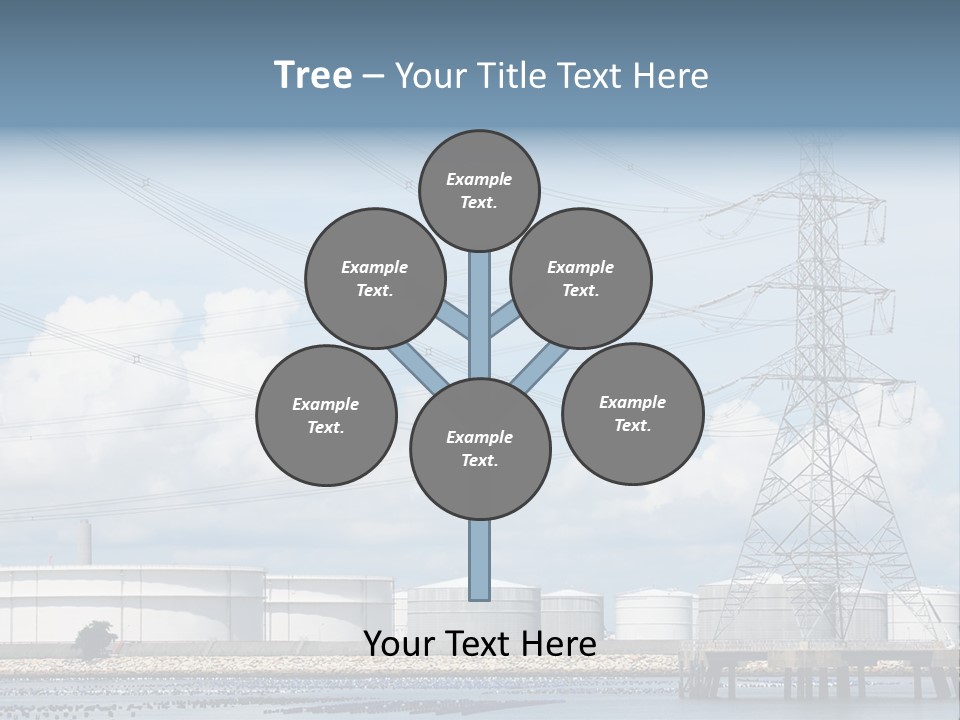 A Power Line With Power Lines In The Background PowerPoint Template