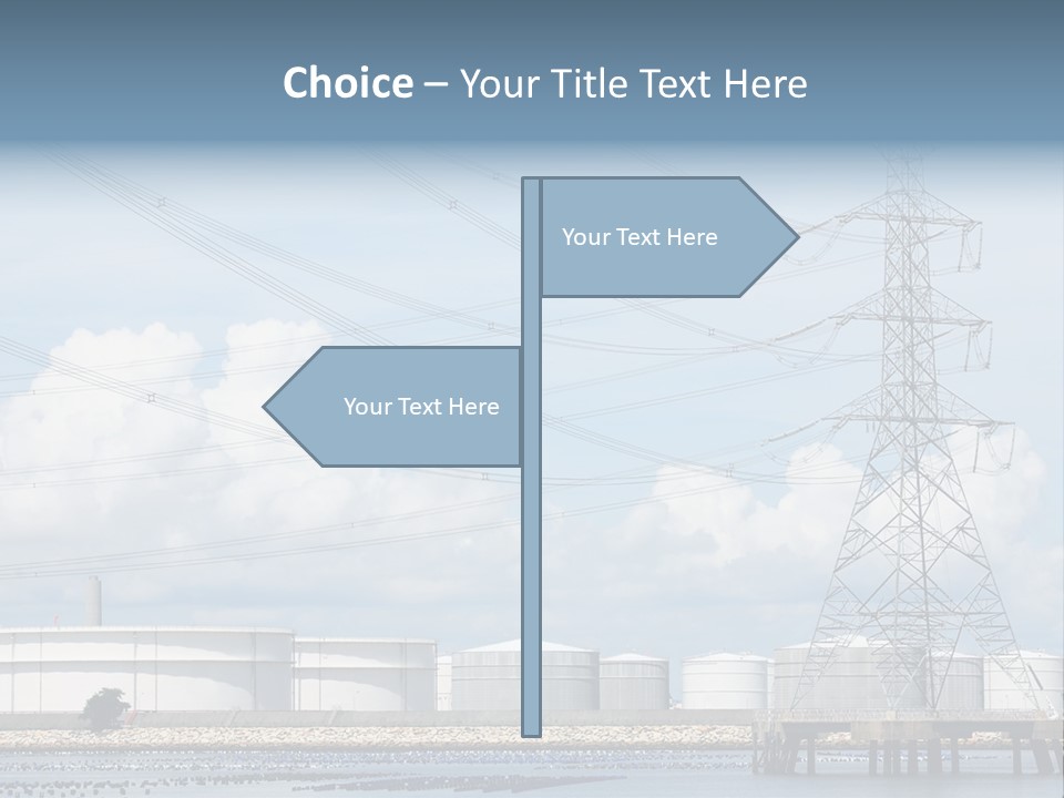 A Power Line With Power Lines In The Background PowerPoint Template