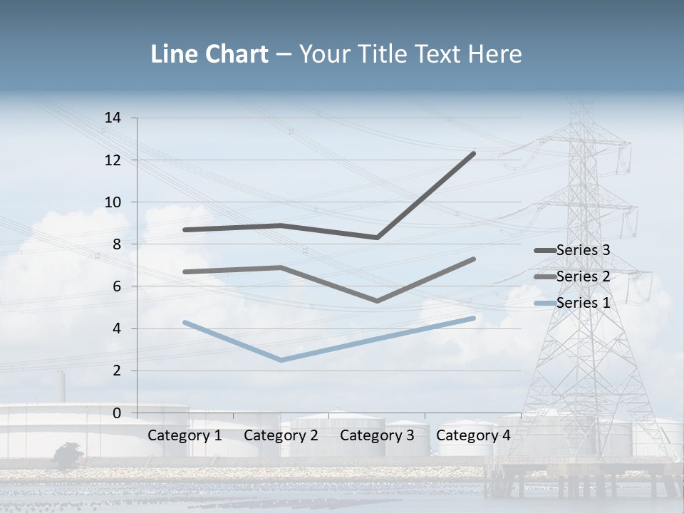 A Power Line With Power Lines In The Background PowerPoint Template