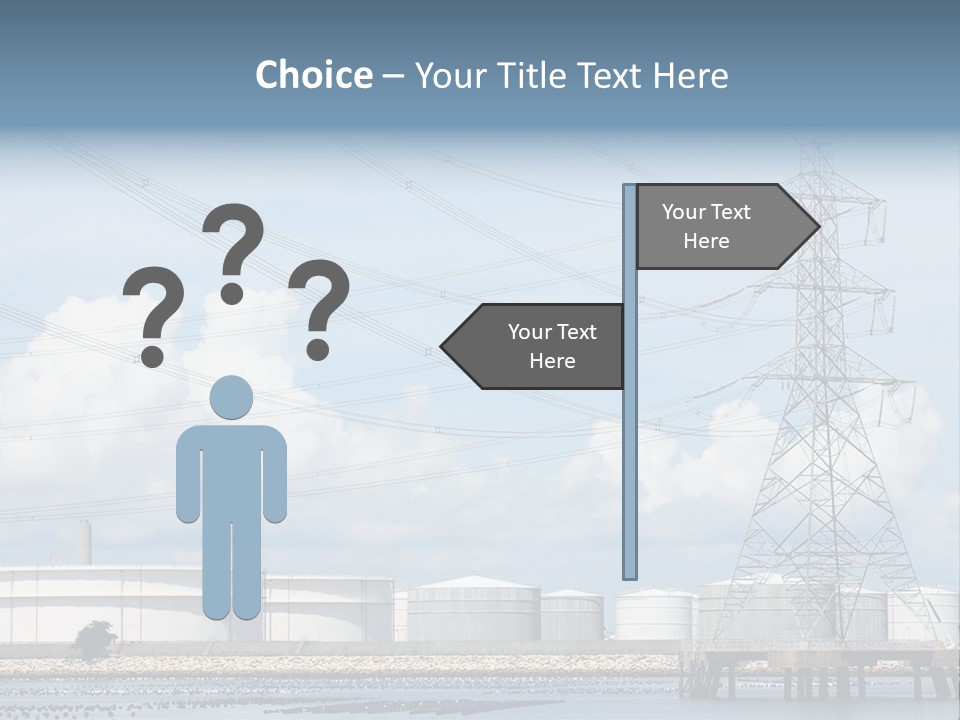 A Power Line With Power Lines In The Background PowerPoint Template