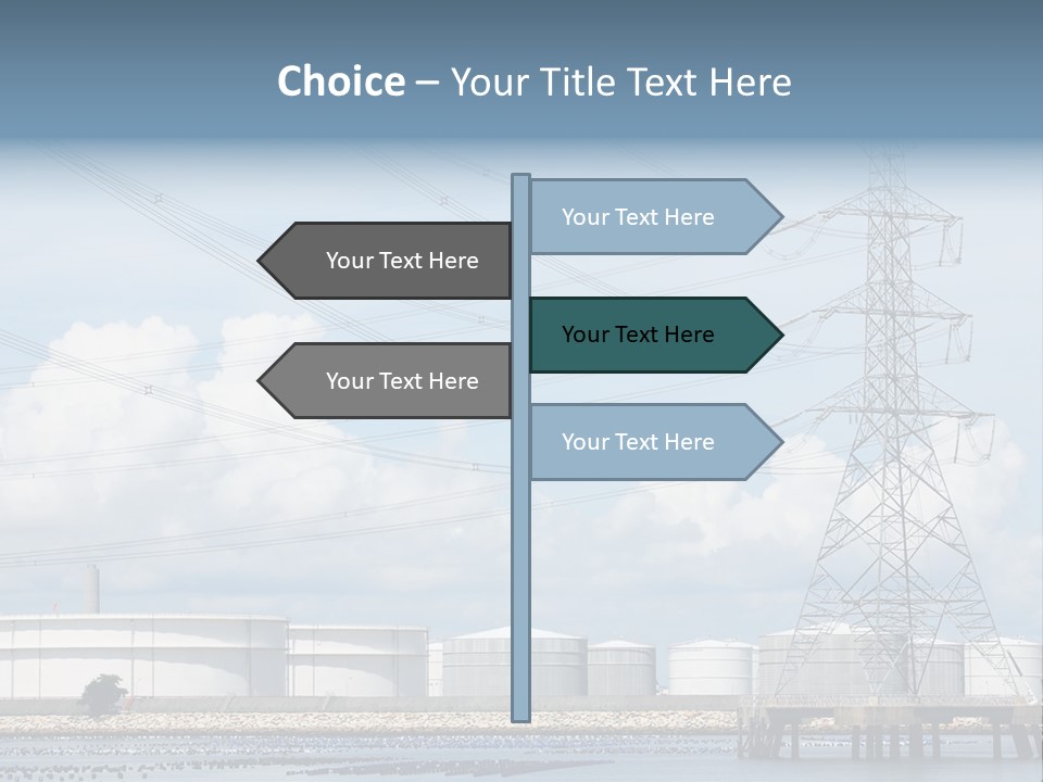 A Power Line With Power Lines In The Background PowerPoint Template