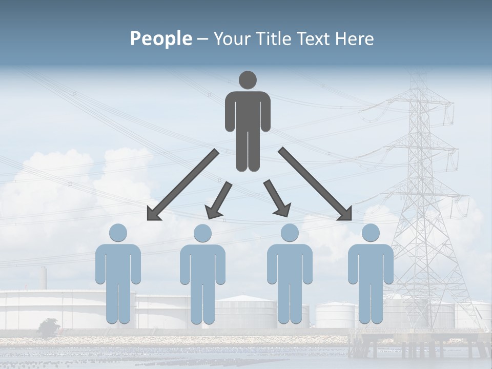 A Power Line With Power Lines In The Background PowerPoint Template