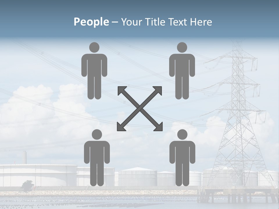 A Power Line With Power Lines In The Background PowerPoint Template