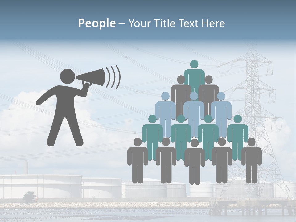 A Power Line With Power Lines In The Background PowerPoint Template