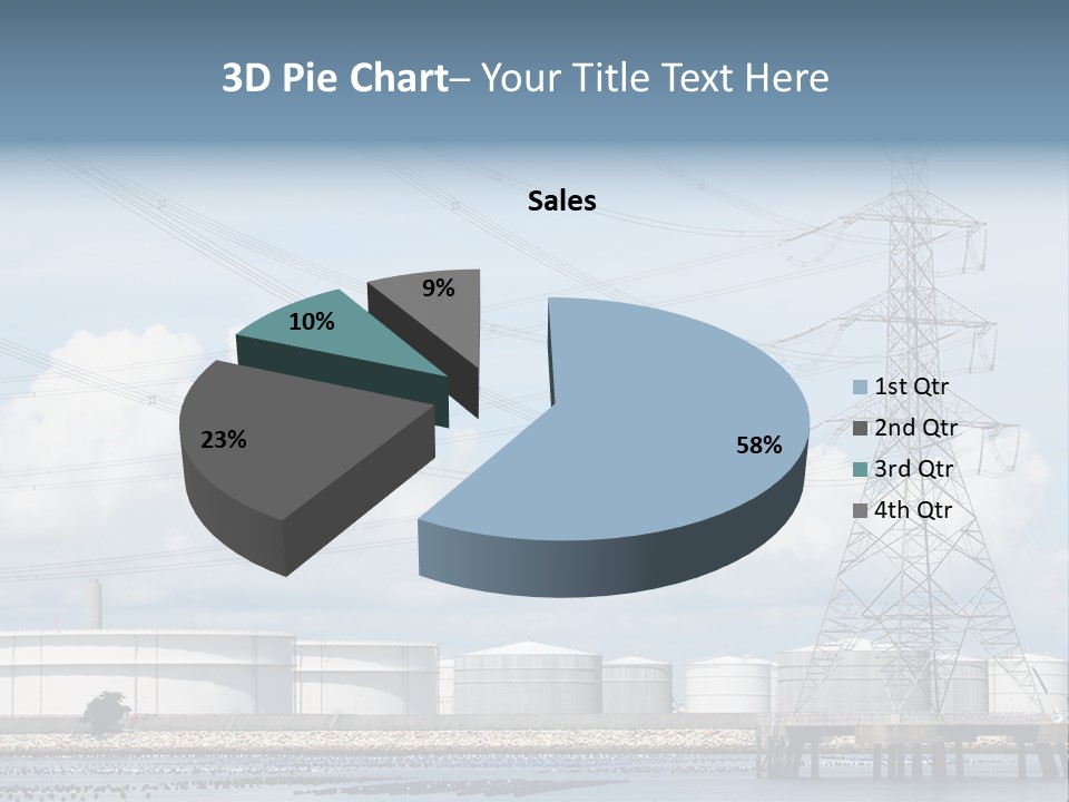 A Power Line With Power Lines In The Background PowerPoint Template