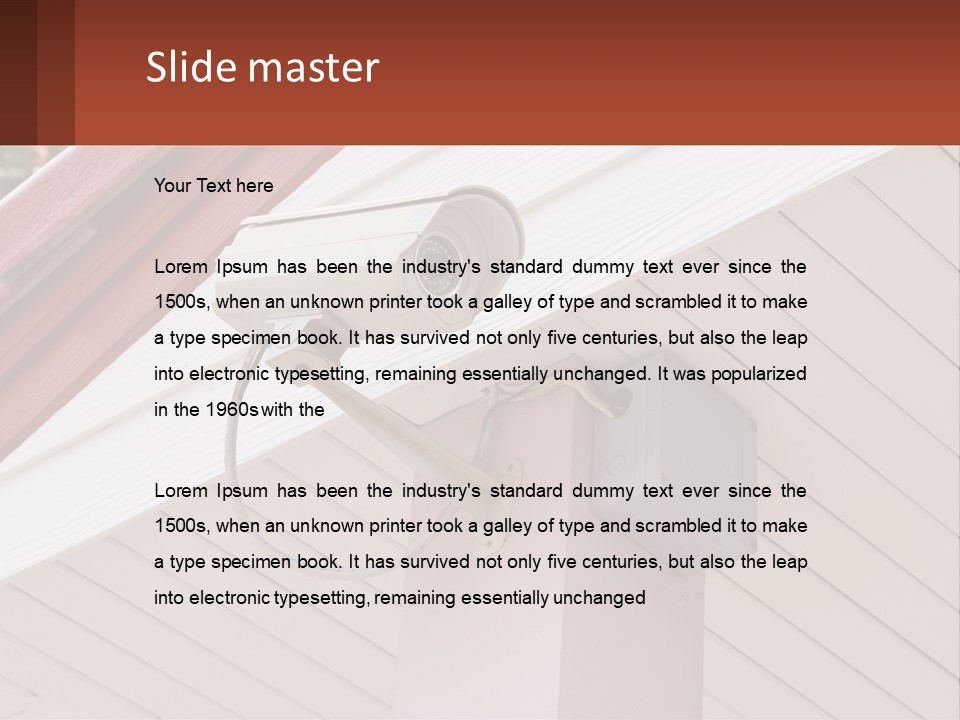 A Security Camera Attached To The Side Of A House PowerPoint Template