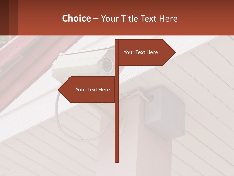 A Security Camera Attached To The Side Of A House PowerPoint Template