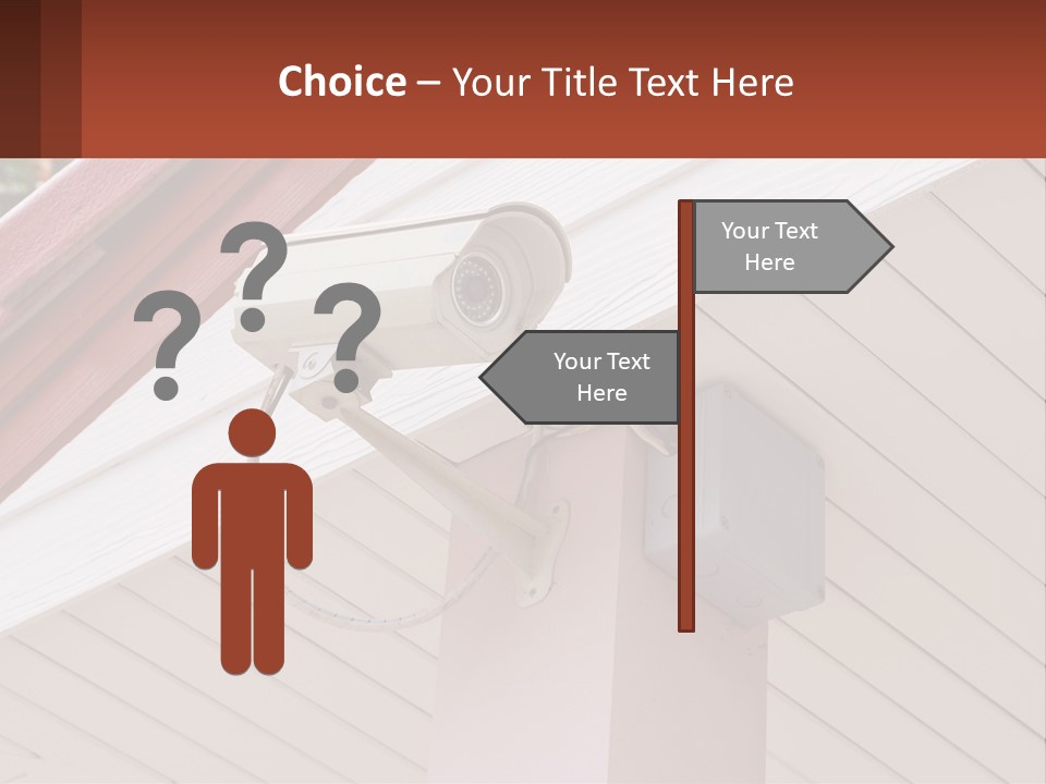 A Security Camera Attached To The Side Of A House PowerPoint Template