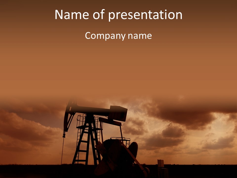 An Oil Pump In The Middle Of A Field PowerPoint Template