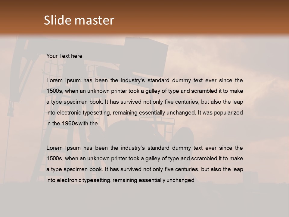 An Oil Pump In The Middle Of A Field PowerPoint Template