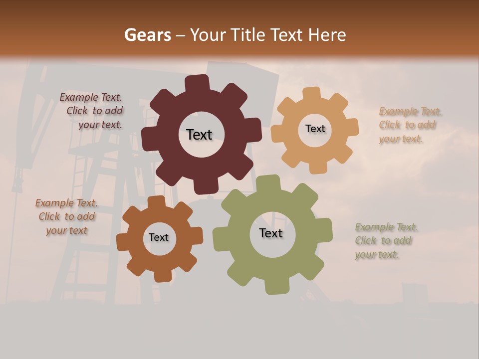 An Oil Pump In The Middle Of A Field PowerPoint Template
