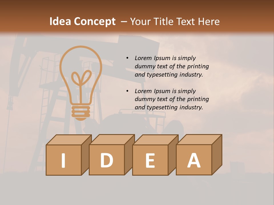 An Oil Pump In The Middle Of A Field PowerPoint Template