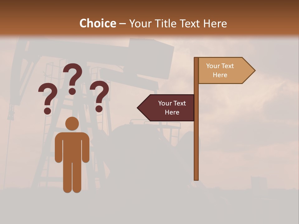 An Oil Pump In The Middle Of A Field PowerPoint Template