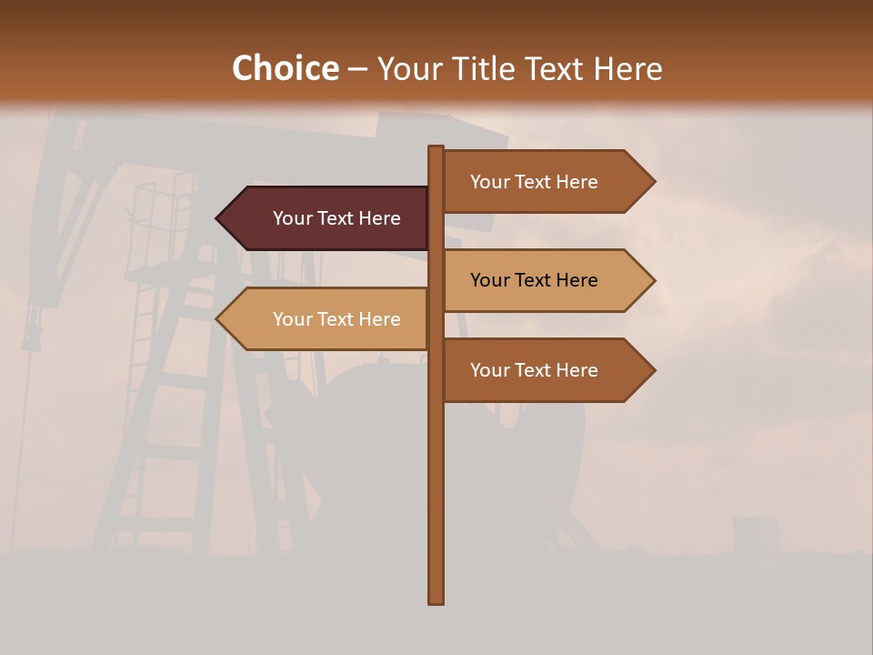 An Oil Pump In The Middle Of A Field PowerPoint Template