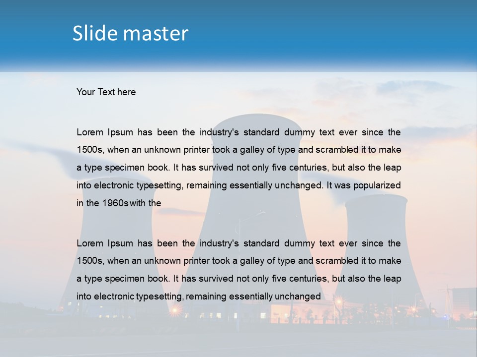 A Power Plant With Smoke Coming Out Of It PowerPoint Template