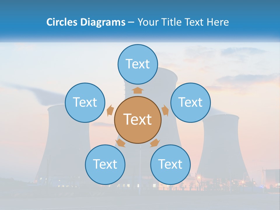 A Power Plant With Smoke Coming Out Of It PowerPoint Template