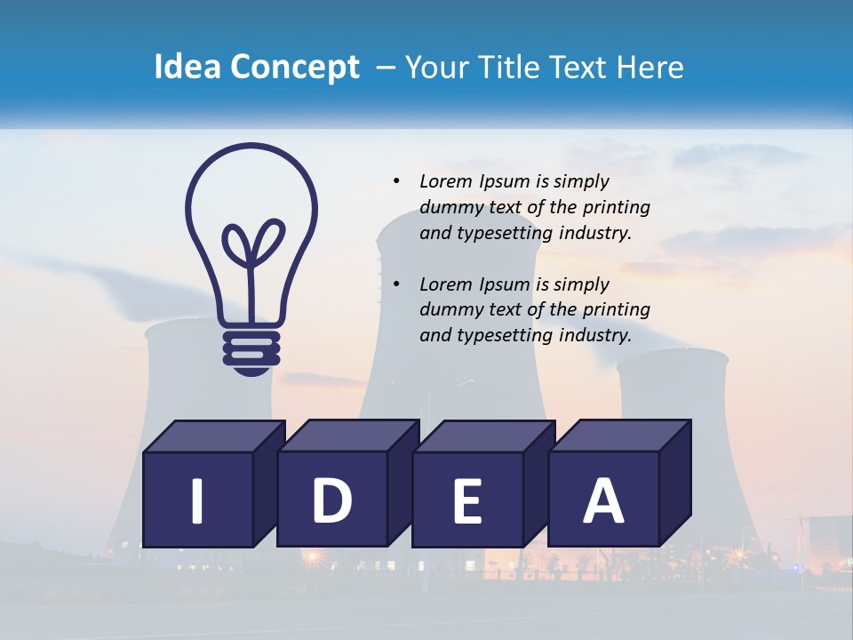 A Power Plant With Smoke Coming Out Of It PowerPoint Template