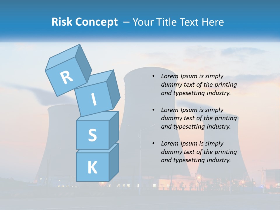 A Power Plant With Smoke Coming Out Of It PowerPoint Template