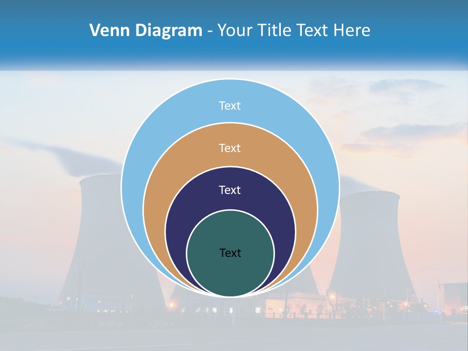 A Power Plant With Smoke Coming Out Of It PowerPoint Template