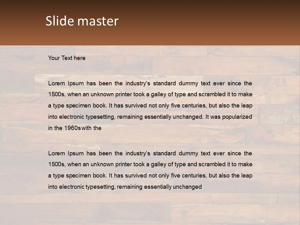 A Wooden Paneled Wall With A Name Of Presentation PowerPoint Template