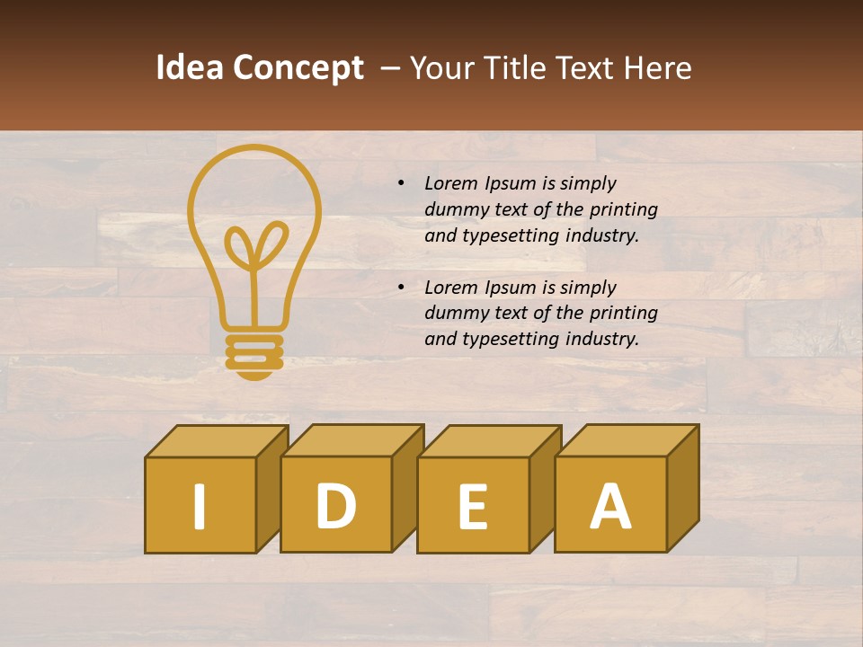 A Wooden Paneled Wall With A Name Of Presentation PowerPoint Template