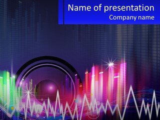 A Colorful Abstract Background With Sound Waves PowerPoint Template