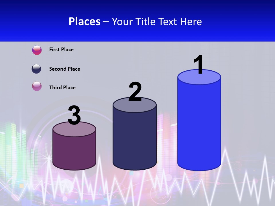 A Colorful Abstract Background With Sound Waves PowerPoint Template