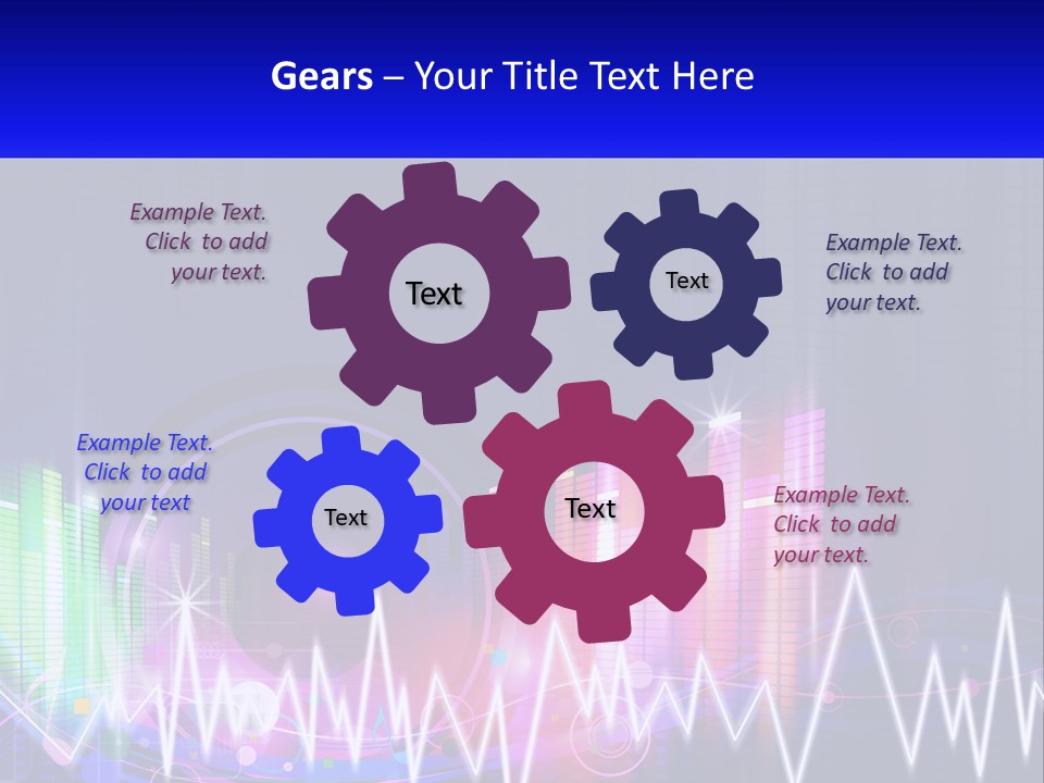 A Colorful Abstract Background With Sound Waves PowerPoint Template