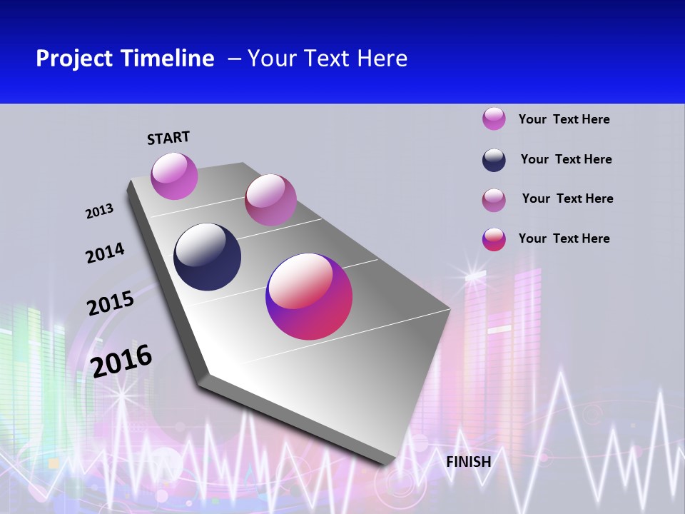 A Colorful Abstract Background With Sound Waves PowerPoint Template
