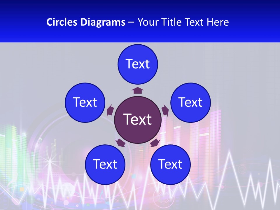 A Colorful Abstract Background With Sound Waves PowerPoint Template