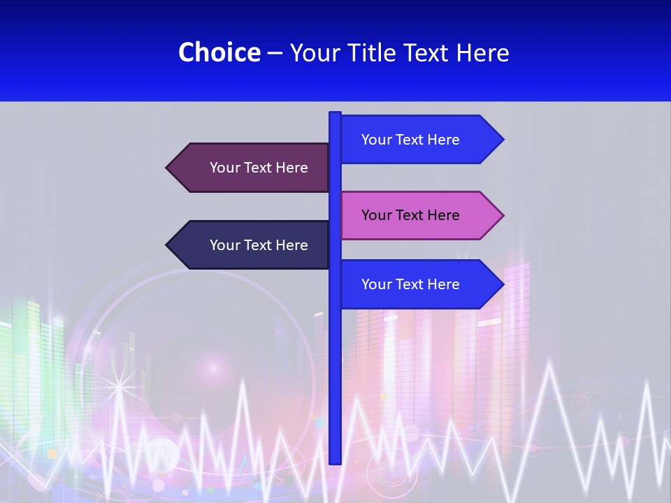 A Colorful Abstract Background With Sound Waves PowerPoint Template