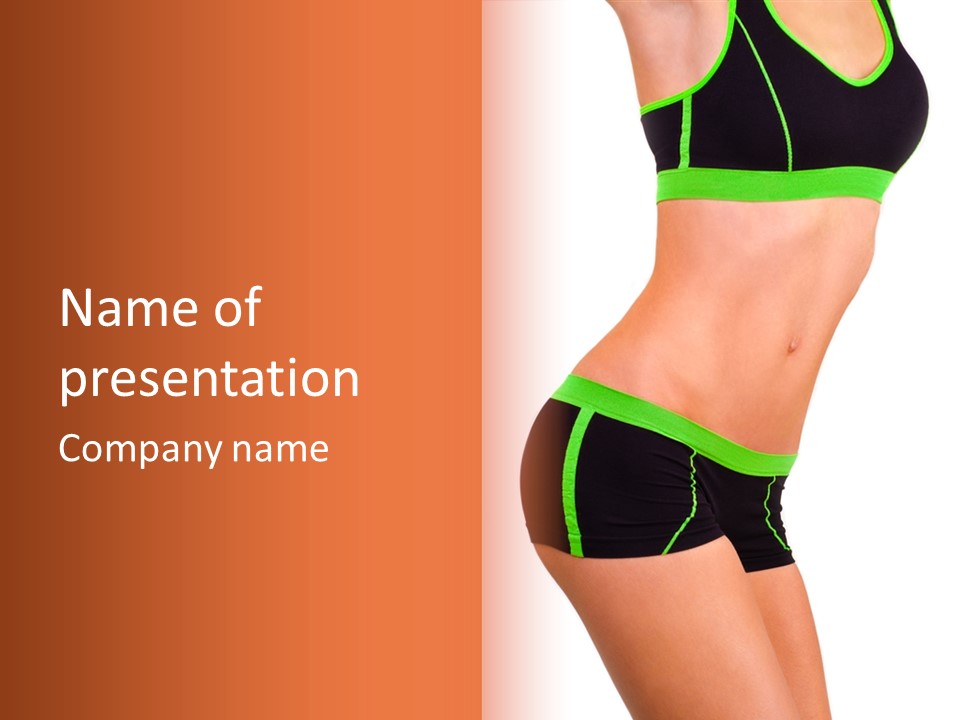 A Woman In A Sports Bra Top And Shorts PowerPoint Template