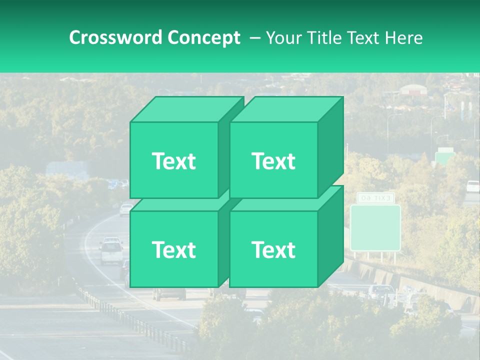 A Highway Filled With Lots Of Traffic Next To Trees PowerPoint Template