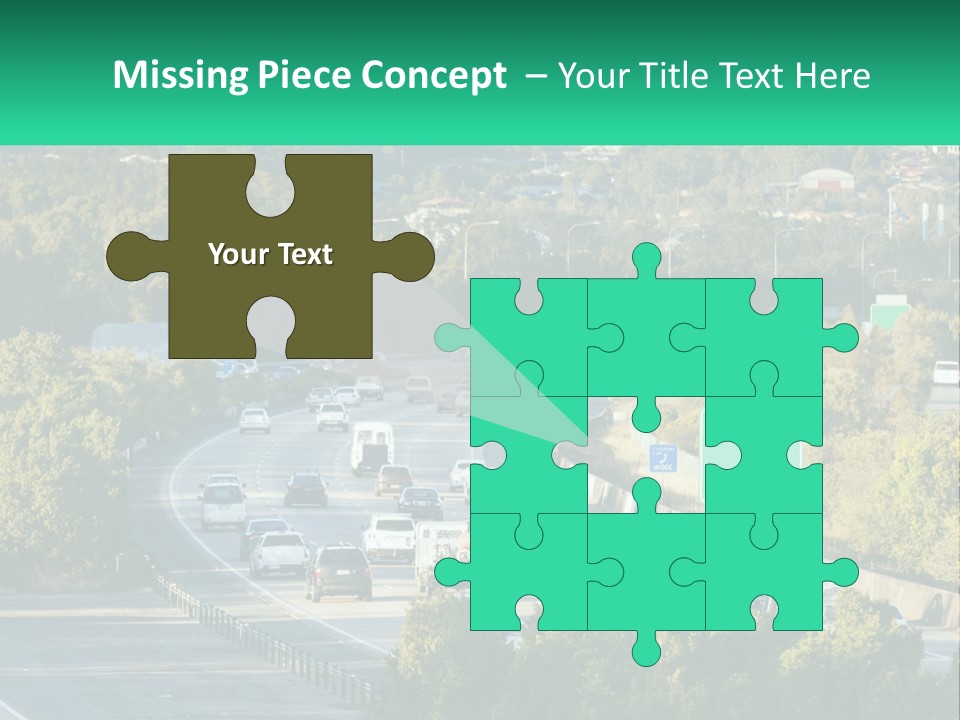 A Highway Filled With Lots Of Traffic Next To Trees PowerPoint Template