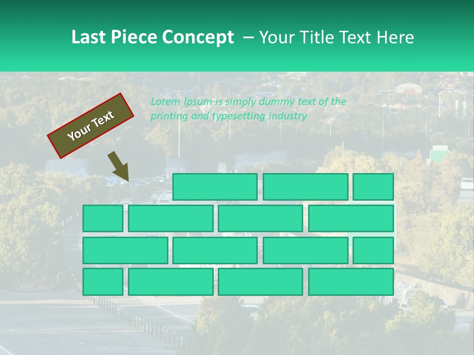 A Highway Filled With Lots Of Traffic Next To Trees PowerPoint Template