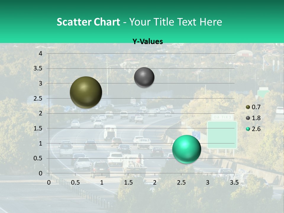 A Highway Filled With Lots Of Traffic Next To Trees PowerPoint Template