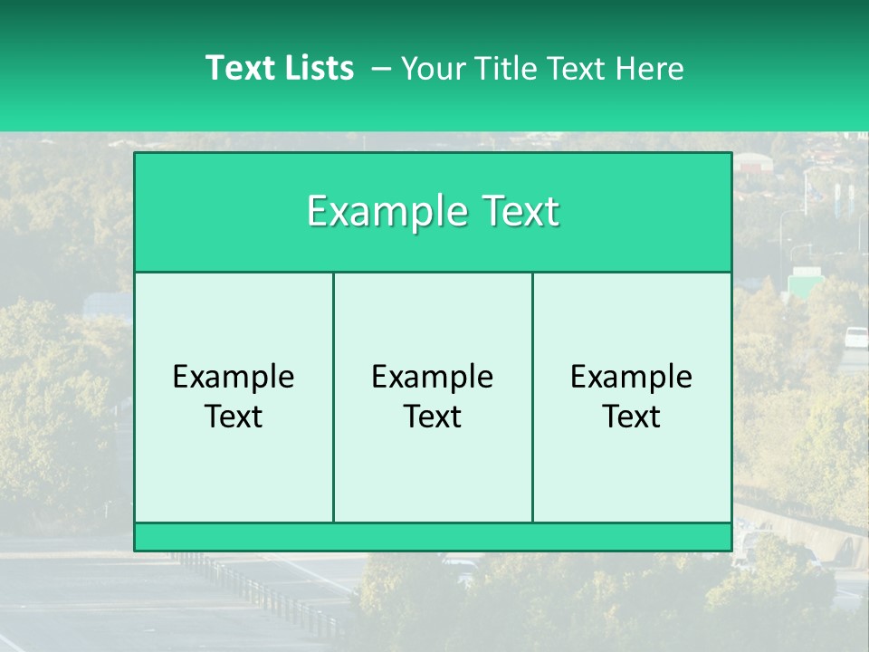 A Highway Filled With Lots Of Traffic Next To Trees PowerPoint Template